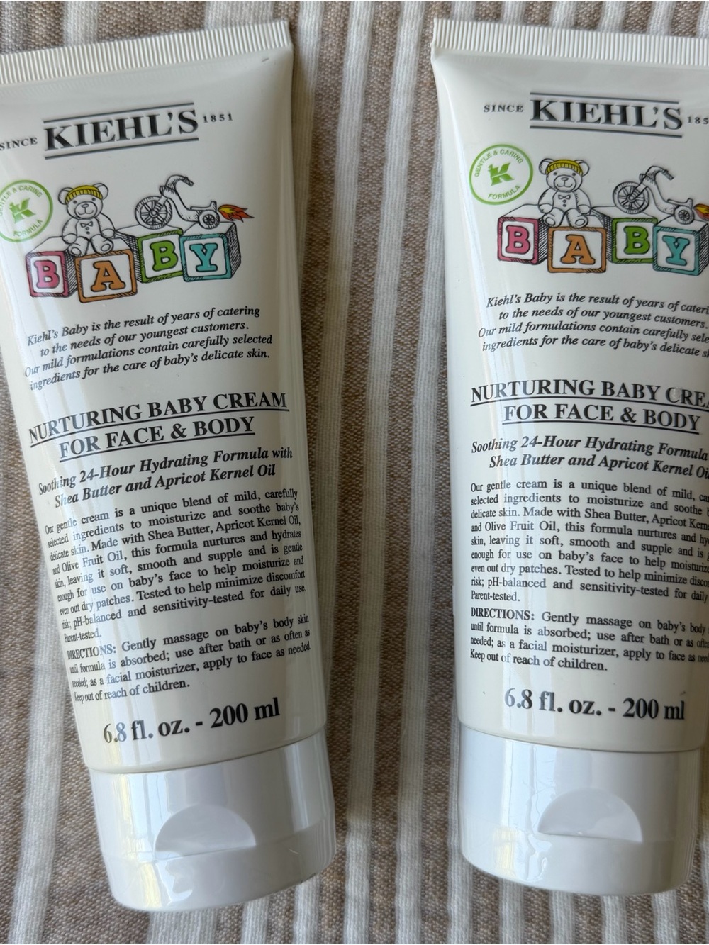 Kiehl's Baby Nurturing Cream — White Tube with Colorful Block Artwork